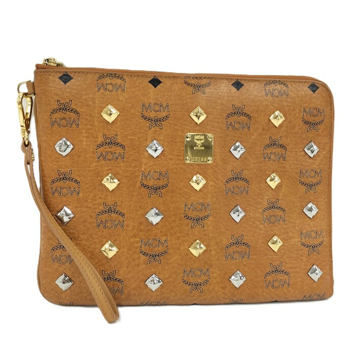 MCM エムシーエム ロゴグラム ボストンバッグ コニャック ブラウン キャメル 2000013257600007_1.jpg