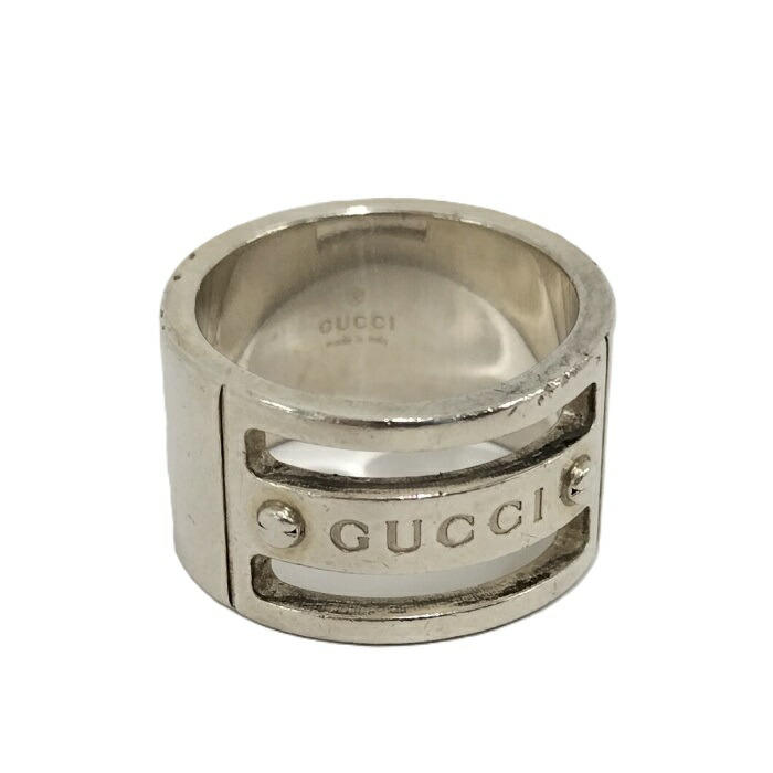 楽天市場】GUCCI グッチ ロゴ ビス ワイド リング 指輪 Ag925