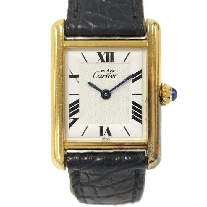 ニ*ク様 Cartier 手巻き時計 長方形 925 楽天市場】Cartier□ マストタンク 手巻き SV925 マホガニー文字