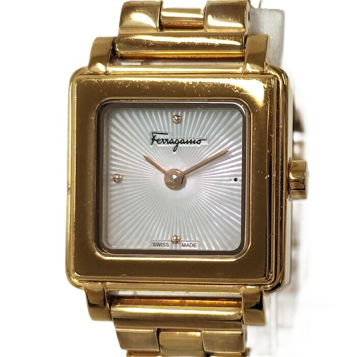 266サルバトーレ　フェラガモ　ガンチーニ　12P ダイヤ　シェル　腕時計 クリスマスSALE開催! 12/12～12/23 10時迄!】Salvatore Ferragamo