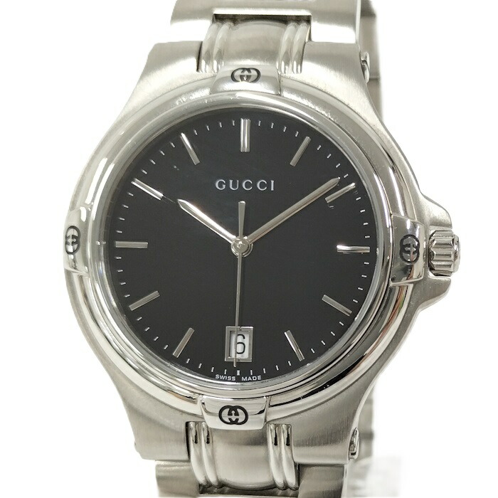 楽天市場】【ウォッチ】GUCCI グッチ ブラック文字盤 デイト SS メンズ