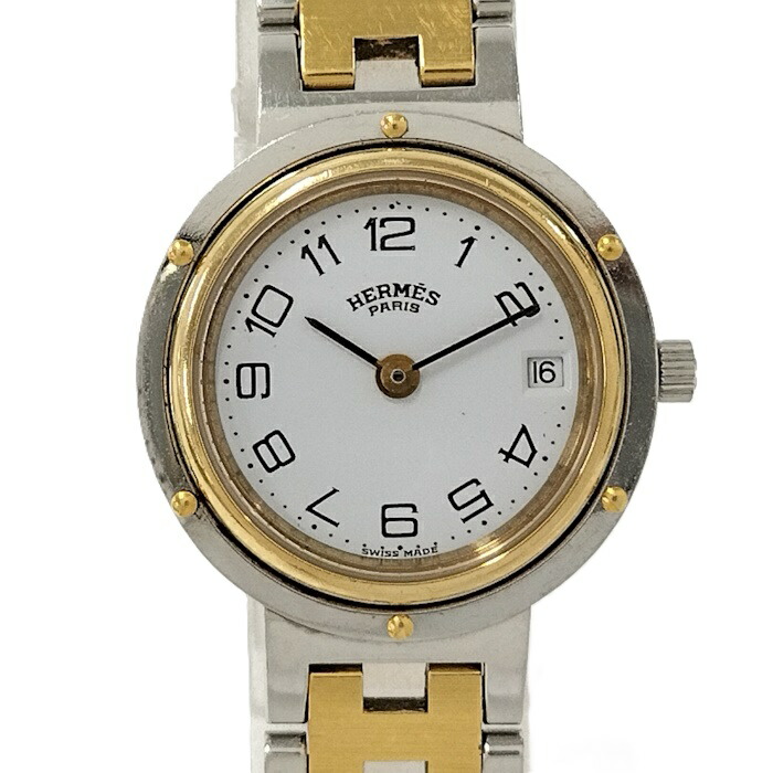 楽天市場】HERMES エルメス オリンピア アイボリー文字盤 SS GP コンビ