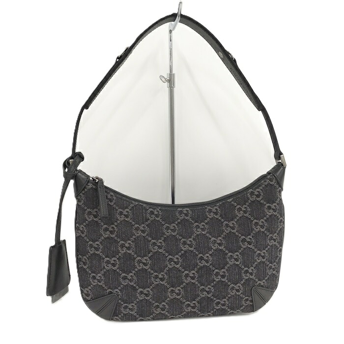 GUCCI ショルダーバッグ ホースビットスリム GGジーンズ なめし革 ジーンズ 黒いこと 774719【中古】