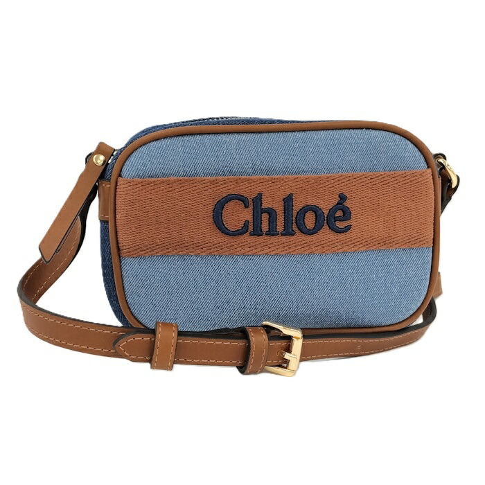 Chloe ショルダーバッグ キッズ なめし革 ジーンズ 青み 赤銅色 C20276【中古】