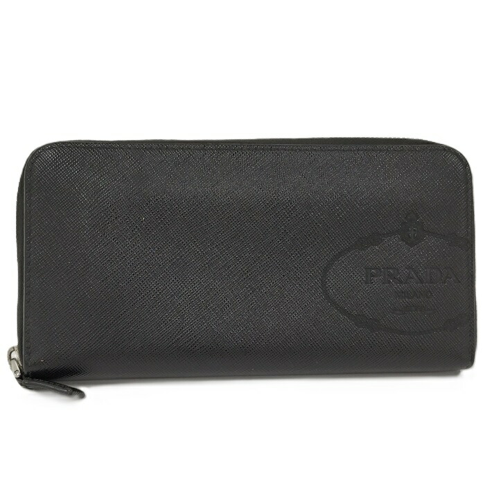 PRADA VITELLO GRAIN 長財布 黒 PRADA（プラダ） プラダ財布 ラウンドファスナー長財布 レディ−ス