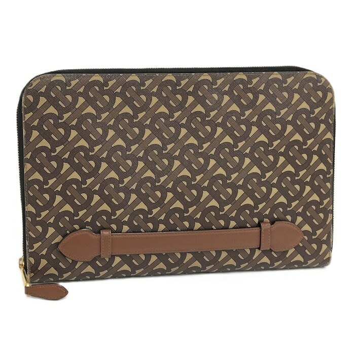 BURBERRY クラッチバッグ PVC ブラウン【中古】