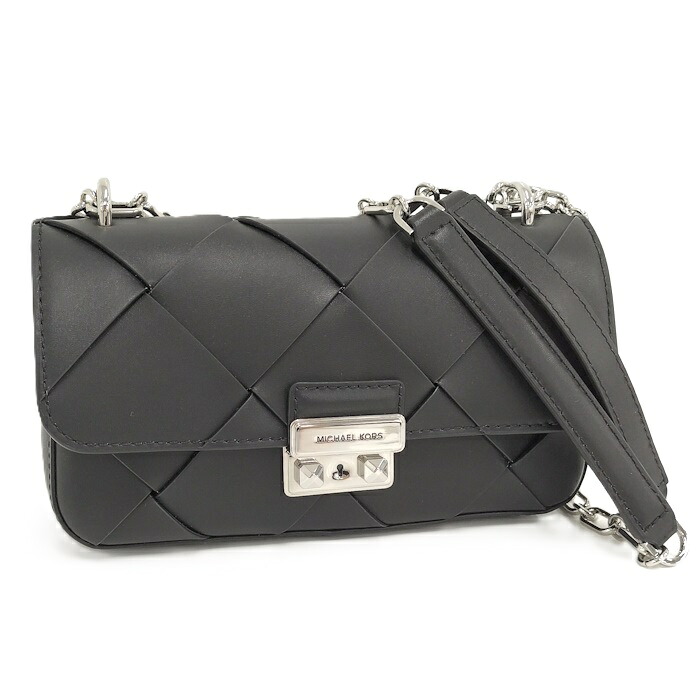 MICHAEL KORS チェーン ショルダーバッグ レザー ブラック【中古】