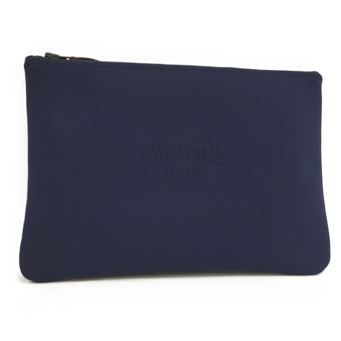 HERMES トゥルースフラットMM 二つ目御徒面子 ナイロン 米国海軍【中古】