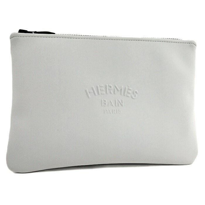 HERMES トゥルースフラットMM 二つ目御徒面子 ナイロン 薄墨色【中古】