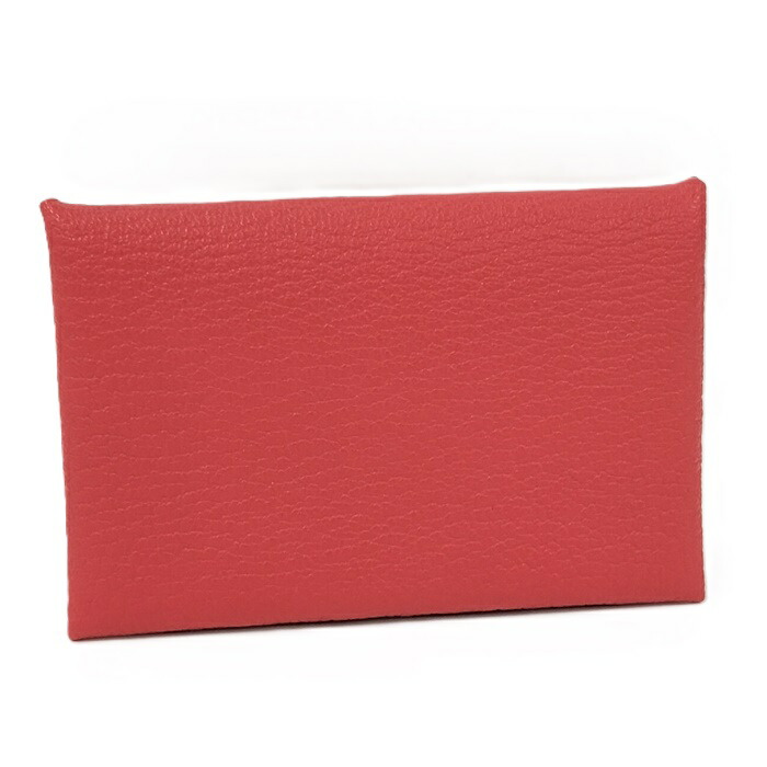 HERMES カルヴィ コインケース トゴ レザー レッド系 □O刻印【中古】