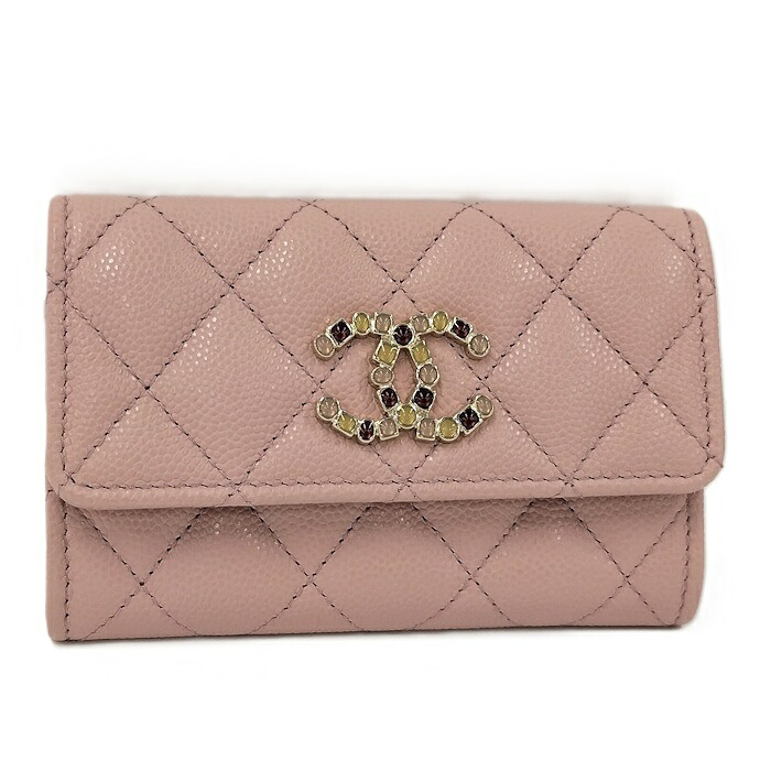 CHANEL 歌留多容れもの なめし革 サクラ色 AP4093【中古】