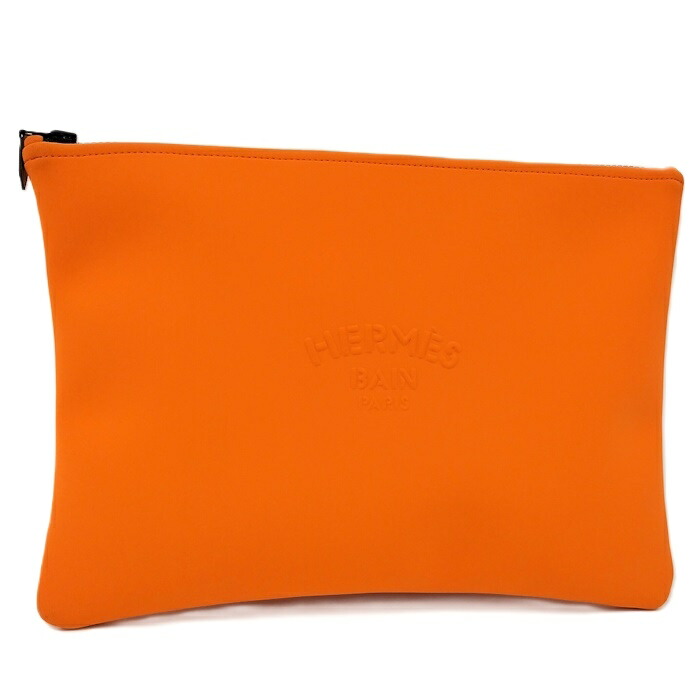 HERMES トゥルースフラット ネオバンGM ポーチ オレンジ【中古】｜サカイのリサイクルショップ
