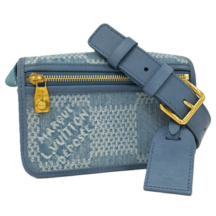 LOUIS VUITTON ボスフォール ウェアラブル ウォレット ショルダーバッグ ダミエ・デニム 3D コットンキャンバス デニムブルー N00210【中古】