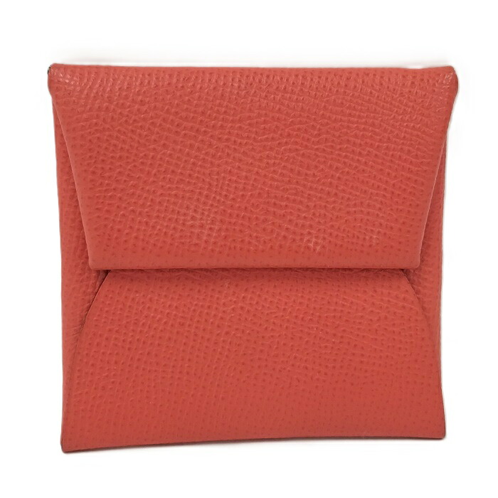 HERMES バスティア コインケース レザー ヴォーエプソン ピンク バイカラー C刻印【中古】