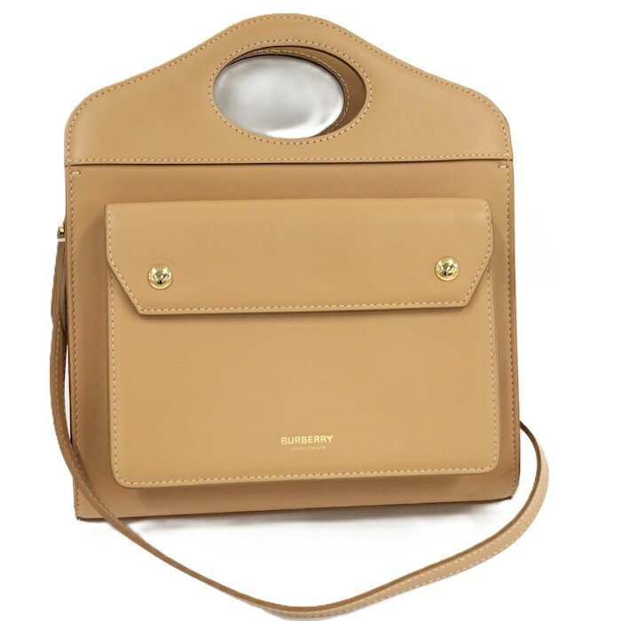BURBERRY 2WAYショルダーバッグ なめし革 ベージュ 赤銅色【中古】