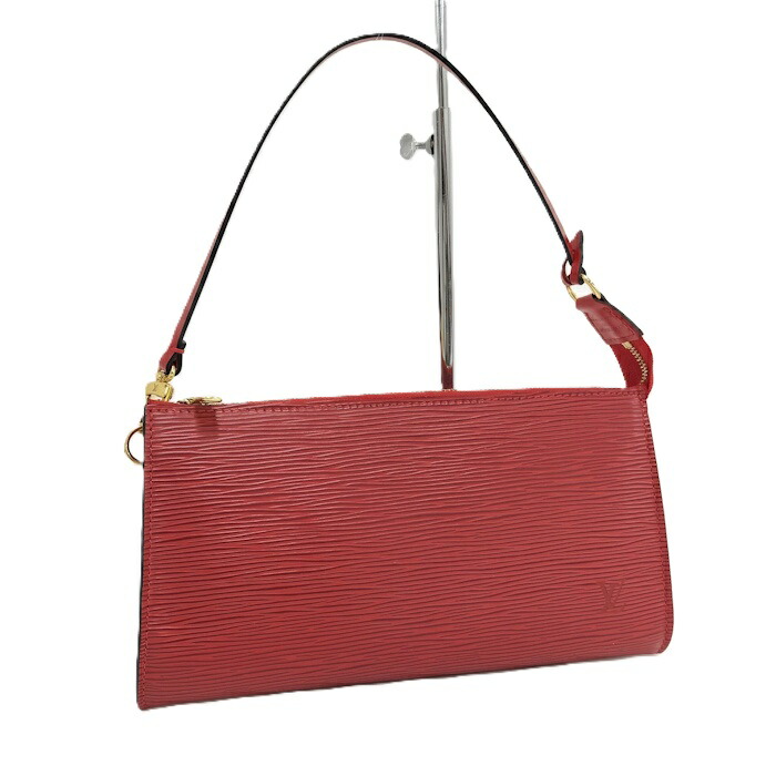 LOUIS VUITTON ポシェットアクセソワール 付属品合切袋 エピ カーマインレッド M40776【中古】