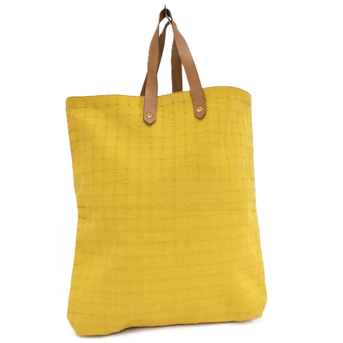 HERMES トートバッグ アメダバGM キャンバス イエロー【中古】