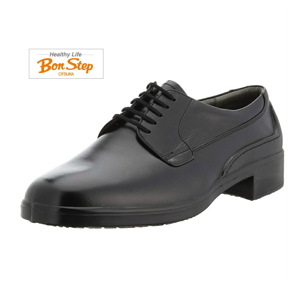 ボンステップ（Bon Step) メンズ 靴 ビジネスシューズ プレーントウ品番2207 色クロ 幅広4E 定番 レースアップシューズ 撥水加工 大塚製靴｜酒井靴鞄店