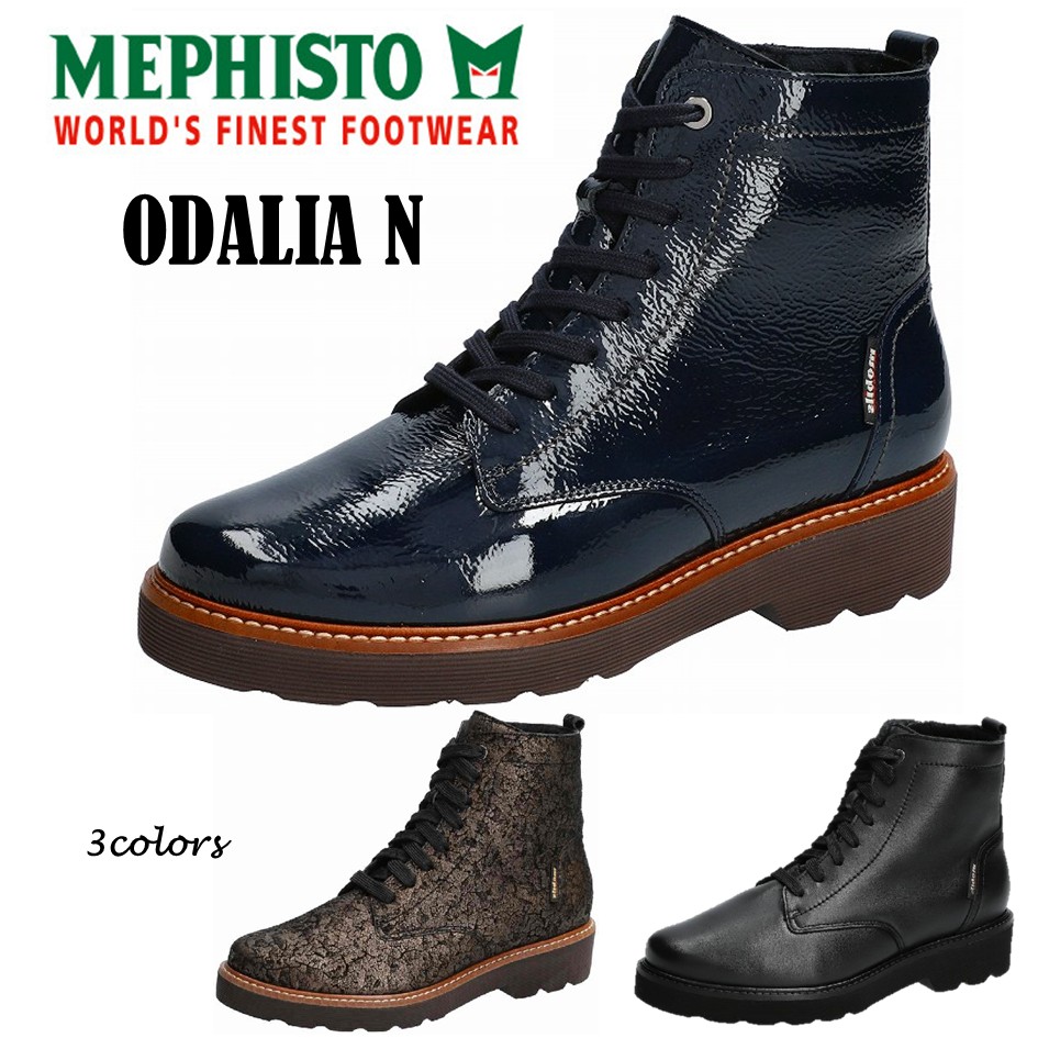 メフィスト MEPHISTO レディース 靴 ブーツ 品名 ODALIA N オダリア N ショートブーツ 幅 3E レースアップ 内側ファスナー付 正規取扱店