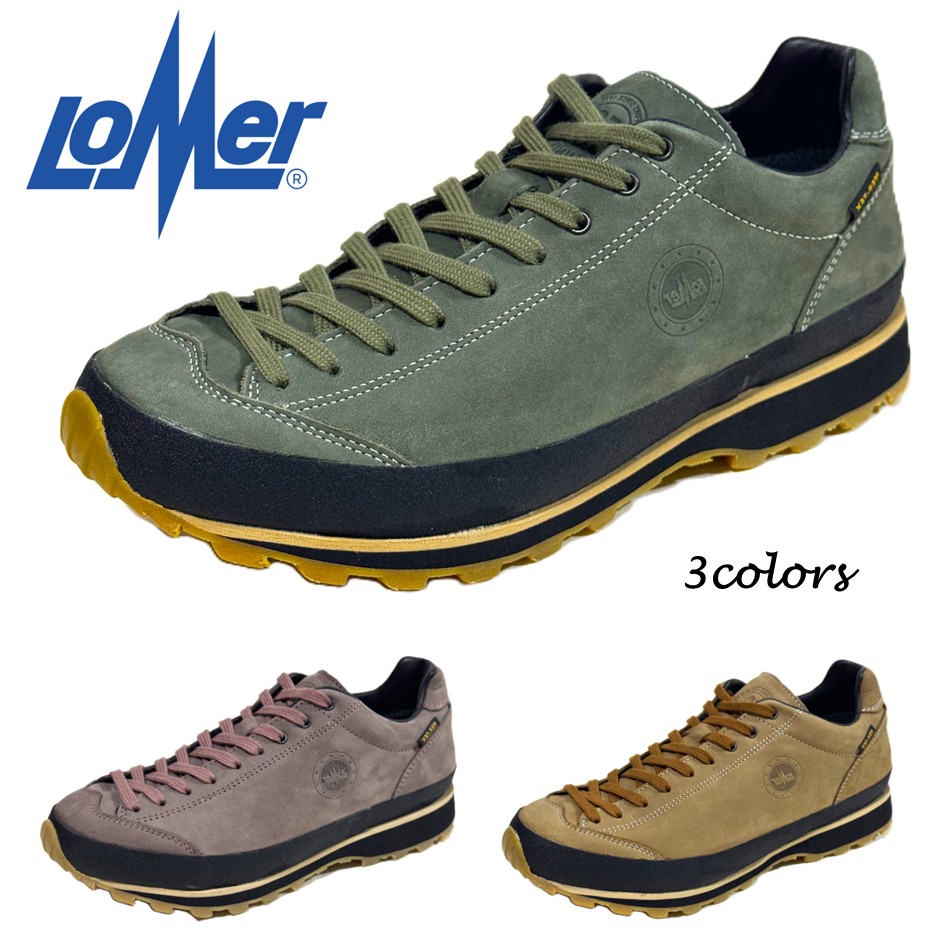 ロ電子メイル LOMER レディース \u0026 メンズ ユニセックスモデル 靴 レースアップシューズLM50088 BIO NATURALE LOW MTX 幅 2E ～ 3E 雨合羽 防滑 山歩き 町