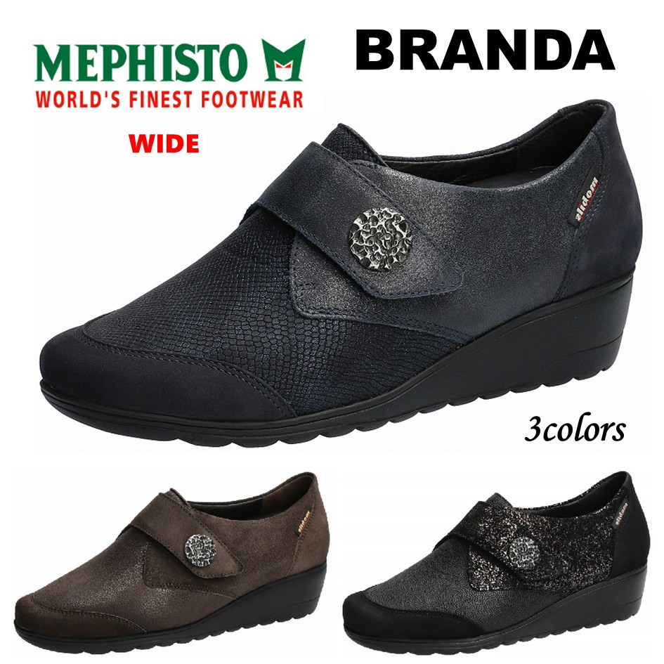 メフィスト MEPHISTO レディース 靴 シューズ 品名 BRANDA ブランダ 町シューズ  幅 3E 甲三尺帯 伸ばすこと 外反母趾 定め事取りまわし店
