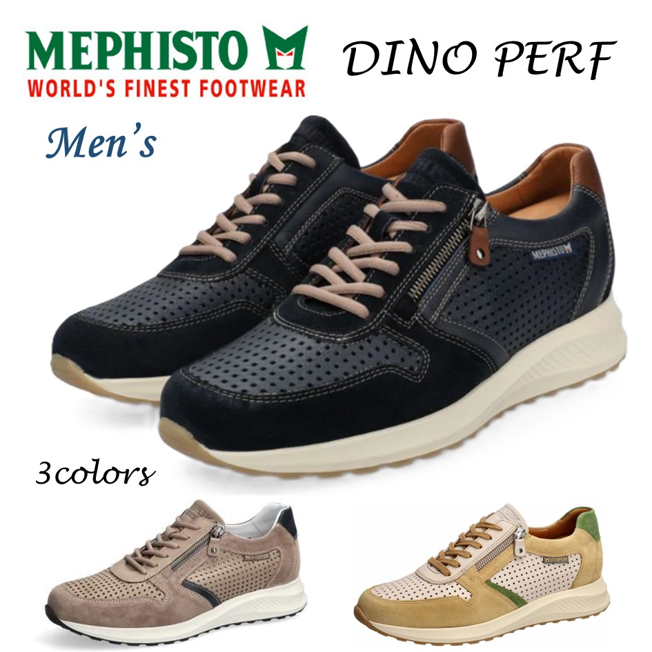 メフィスト MEPHISTO メンズ 靴 シューズ 品名 DINO PERF ディノパーフォレーション 町 シューズ 本革 上っ側チャック付 定め事取りまわし店