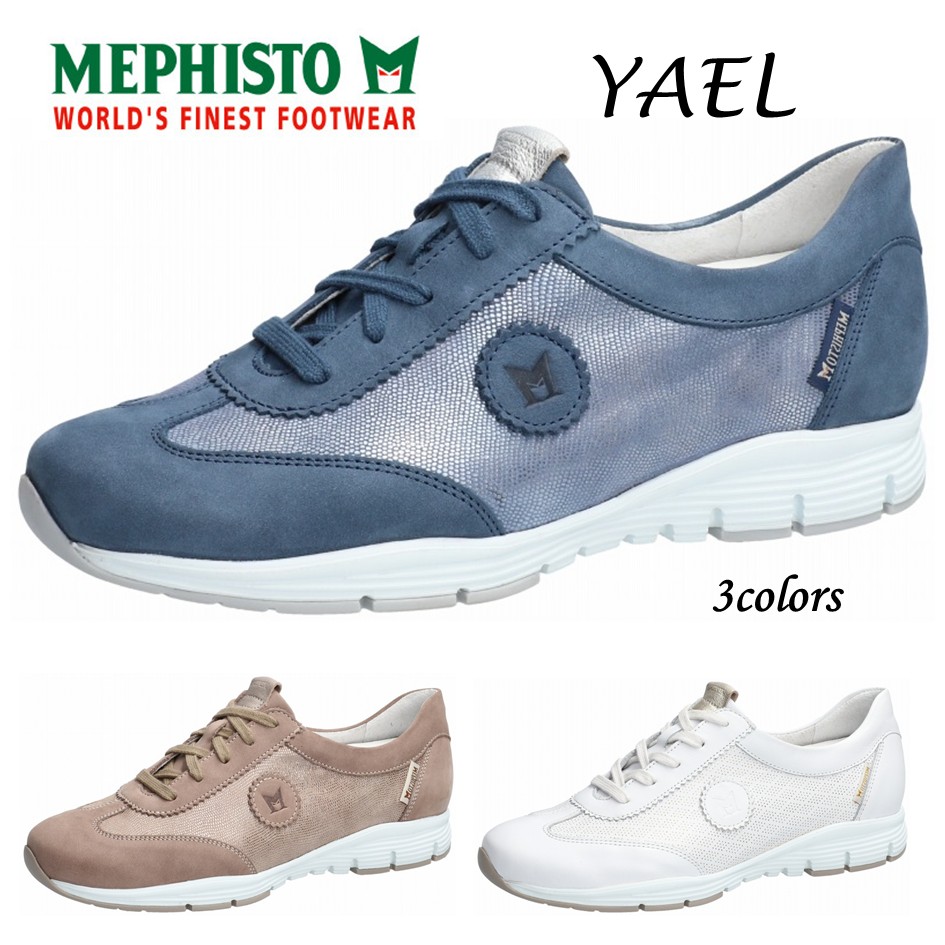 メフィスト MEPHISTO レディース 靴 スニーカー 品名 YAEL ヤエル 本革 幅 2E スピード競技繰り上げる 定め事取りまわし店
