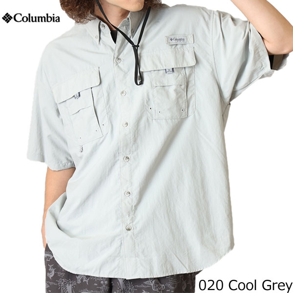 (T)コロンビア FM7047・バハマ II ショートスリーブシャツ メンズ(020 Cool Grey)/Bahama II S/S Shirt【半袖シャツ】【速乾】【UV】【フィッシング】【キャンプ】【メンズ】【ウエア館】【5】｜さかいや・登山とアウトレットの店