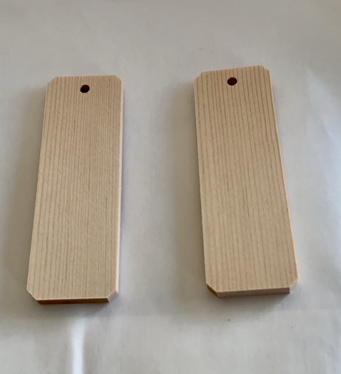 ☆祭り用☆無地木札6mmX30mmX90mm（材種選べます！）＜スプルス、米ヒバ、ヒノキ、杉＞1セット100枚入り（注）紐は付いていません。