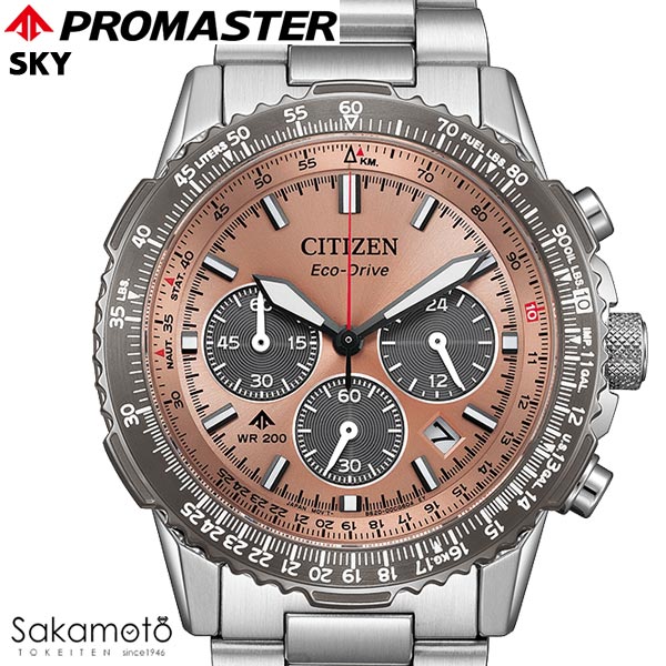 CITIZEN シチズン　PROMASTER プロマスター　SKY　エコ・ドライブ　サーモン文字盤　腕時計　ウォッチ　男性　メンズ　2025新作　【CA4664-60X】