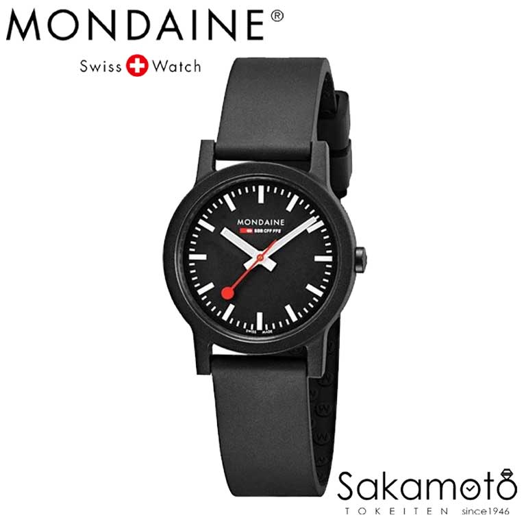 国内正規品【MONDAINE(モンディーン)】【essence(エッセンス)シリーズ】ブラックダイヤル 32ミリケース クォーツ 腕時計 シンプル 【MS1.32120.RB】