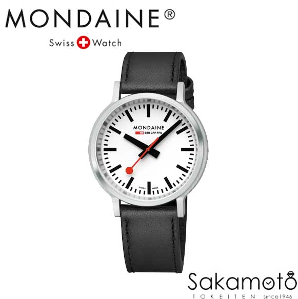 国内正規品　MONDAINE モンディーン　stop2go　ストップ・トゥ・ゴー　クォーツ　ホワイト文字盤　41ミリケース　グレープビーガンレザー　腕時計　シンプル　メンズウォッチ　【MST.4101B.LBV.2SE】