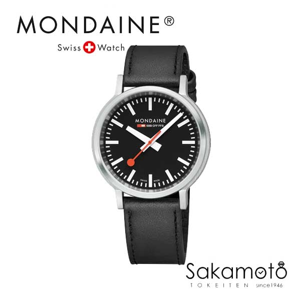 国内正規品【MONDAINE(モンディーン)】【再入荷！！stop2go(ストップ・トゥ・ゴー)シリーズ】41ミリケース　クォーツ　グレープビーガンレザー　腕時計 シンプル メンズ【男性用】【文字刻印可能】【MST.41020.LBV.2SE】