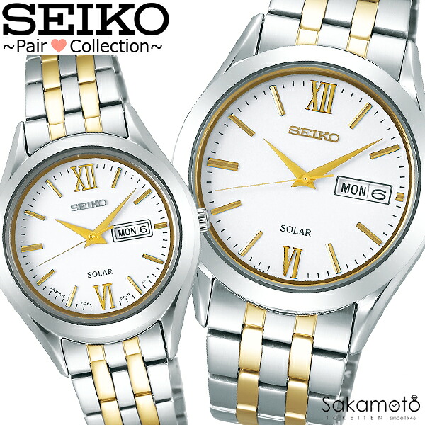 SEIKO SELECTION　セイコーセレクション　ペアウォッチ　ソーラー　腕時計　メンズ　レディース　記念日　プレゼント　贈り物　カップル　夫婦　文字刻印可能　2本セット　正規品　【SBPX085＆STPX033】｜金沢　時計職人の店　さかもと 28,600円