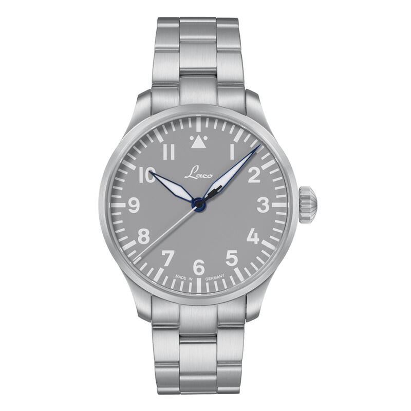 【新作】置き目品【Laco ラコ】オリジナルパイロットウォッチ ＦＲＧ製 862161.MB PILOT Augsburg39 Grau 飛行士 アウクスブルク39 グラウ 【自動小銃巻 】39粍入れもの メンズ成人男性用 ステンレス鋼ダンス楽隊【86216】【862161MB】