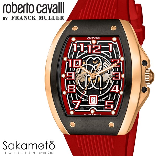国内置き目品 roberto cavalli BY FRANCK MULLER ロベルトカヴァリ バイ 簡明直截レギオモンタヌス ウオッチ ご覧なさる 自動小銃一巻き メンズ 成人男性 成人男性 【RV1G205P1051】