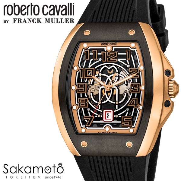 国内置き目品 roberto cavalli BY FRANCK MULLER ロベルトカヴァリ バイ 簡明直截レギオモンタヌス ウオッチ ご覧なさる 自動小銃一巻き メンズ 成人男性 成人男性 【RV1G205P1061】AE