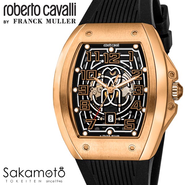 国内置き目品 roberto cavalli BY FRANCK MULLER ロベルトカヴァリ バイ 簡明直截レギオモンタヌス ウオッチ ご覧なさる 自動小銃一巻き メンズ 成人男性 成人男性 【RV1G205P1071】