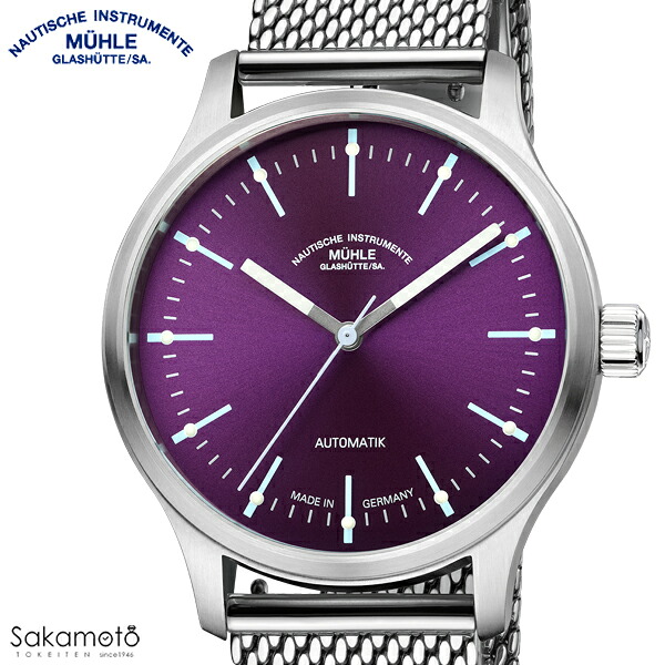 M&uuml;hle Glash&uuml;tte　ミューレグラスヒュッテ　Panova　パノヴァ　Panova Violet　自動巻き　40ミリケース　腕時計　ウォッチ　ドイツ製　メンズ　男性　紳士　国内正規品　【M1-40-78-1-MB-II】｜金沢　時計職人の店　さかもと