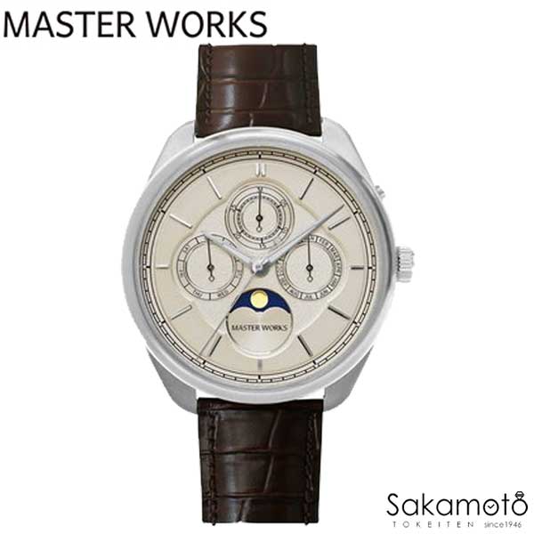 マスターワークス　MASTER WORKS　文字盤にムーンフェイズを置く、クラシックなデザインでありモダンな表情のマルチファンクションモデル【MW21SI-ACDBO8】｜金沢　時計職人の店　さかもと