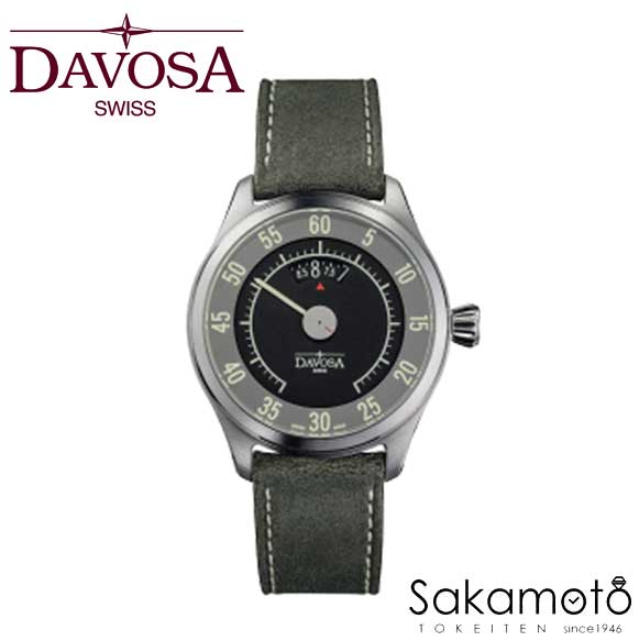 国内正規品　DAVOSA ダボサ【Newton Speedometer】【ニュートンスピードメーター】グレーレザーストラップ 44ミリケース　スイス製自動巻き オートマチック メンズ 男性用 腕時計【161.587.25】