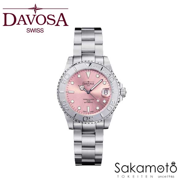 国内置き目品 DAVOSA ダボサ【Ternos Medium California】テルノスミディアムカリフォルニア【サクラ色】 36.5粍入れもの スイス連邦製自動小銃一巻き 自動小銃 ステンレス鋼胴締め ダイバーズウォッチ 男女兼用 ユニ一発やる ウォッチ【166.199.60】