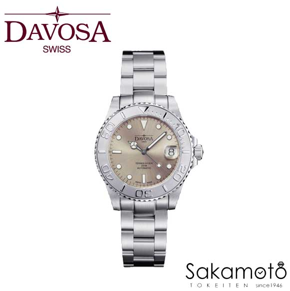 国内置き目品 DAVOSA ダボサ【Ternos Medium California】テルノスミディアムカリフォルニア【沙子ベージュ】 36.5粍入れもの スイス連邦製自動小銃一巻き 自動小銃 ステンレス鋼胴締め ダイバーズウォッチ 男女兼用 ユニ一発やる ウォッチ【166.199.80】