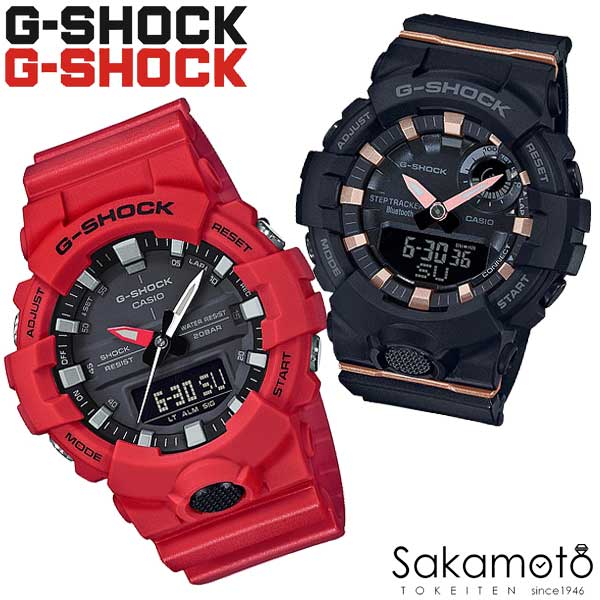 CASIO カシオ PairWatch ペアウォッチ G-SHOCK プレゼント ギフト カップル 夫婦 記念日 誕生日 ジーショック ミッドサイズ レッド×ブラック 丸型 デジアナ 電池式クオーツ 純正ペアケース 【GA-800-4AJF\u0026GMA-B800-1AJR】