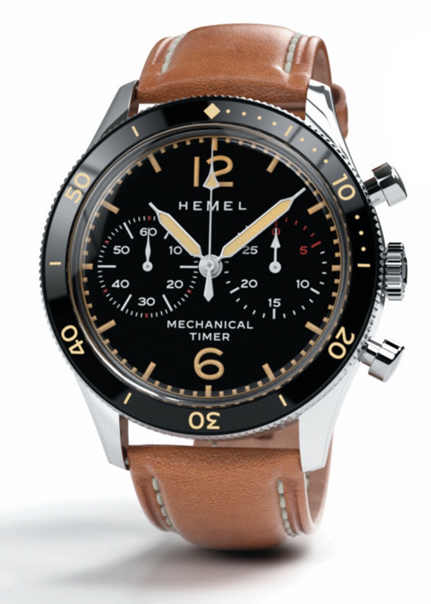 楽天市場】HEMEL ヘメル 70'sアビエーション 手巻きクロノグラフ腕時計