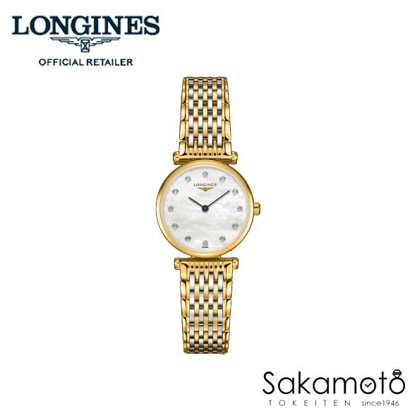 楽天市場】正規品ロンジンlongines「ラ・グランクラシック」 La Grande Classique レディースウォッチ 24ミリケース 薄型  厚さ5ミリ ステンレス＆PG PVD 白蝶貝文字盤＆ダイヤモンド12石 送料無料【L42091977】【L4.209.1.97.7】 : 金沢  時計職人の店 さかもと