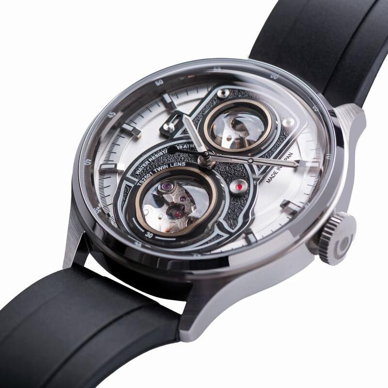 【2025年4月18日発売】【TACS】国内正規品TACS(タックス)　機械式 オートマティック ツインレンズ シースルーバック ラバーベルト 42mm 【TS2501A】AE｜金沢　時計職人の店　さかもと