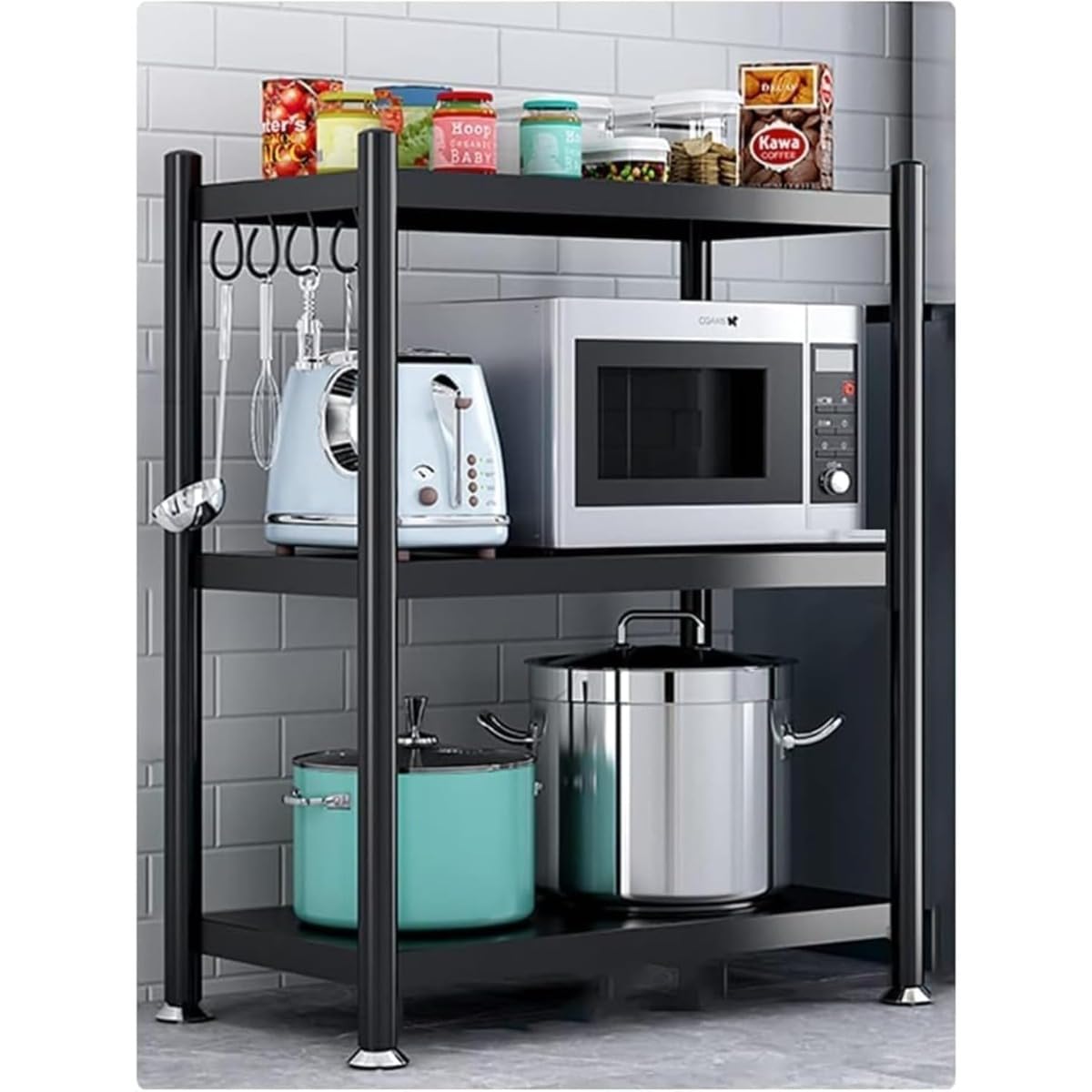 楽天市場】DEWELレンジ台キッチンラックスライド棚四段式幅60cm高さ