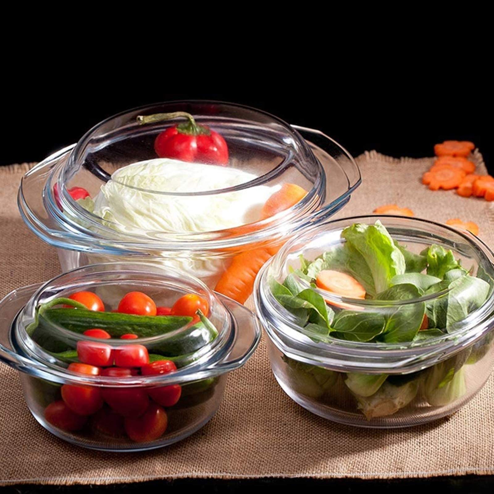 楽天市場】マニーローズ 耐熱ガラス キャセロール【1260ml/電子