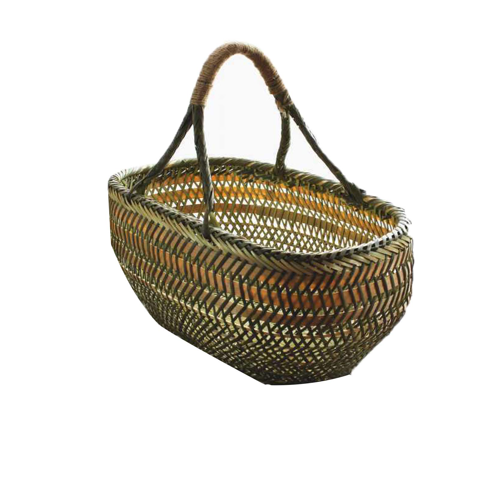 楽天市場】根曲竹お買い物かご（りんご籠/りんごかご） : 虎斑竹